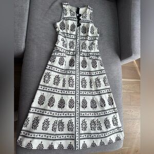 Black and White Floral-Print Dress